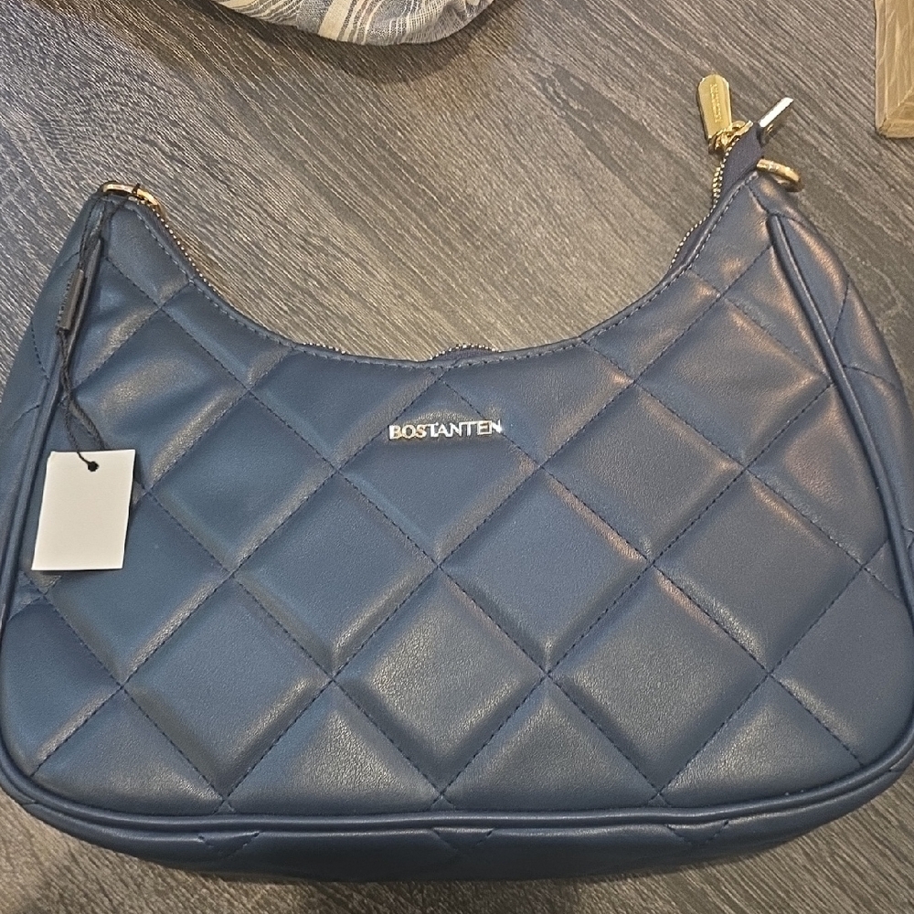 Bostanten Navy Quilted Shoulder Bag for Women